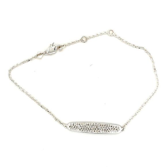 925 Kendra Scott Mattie Pave Diamonds Dainty Bracelet - Picture 1 of 8